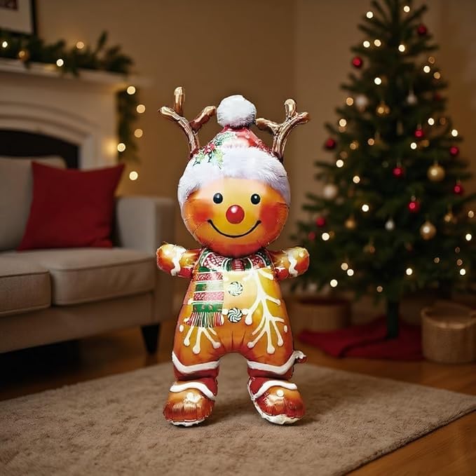 Jumbo Chirstmas Deer Balloon - Reusable Foil Balloon for Christmas Party Decorations, Indoor & Outdoor Holiday Festival Atmosphere
