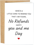 Funny Wedding Anniversary Card for Husband Wife, Sweet Valentine Card from Boyfriend Girlfriend, Happy Anniversary Card for Him Her, I'm Yours No Refunds Anniversary Card