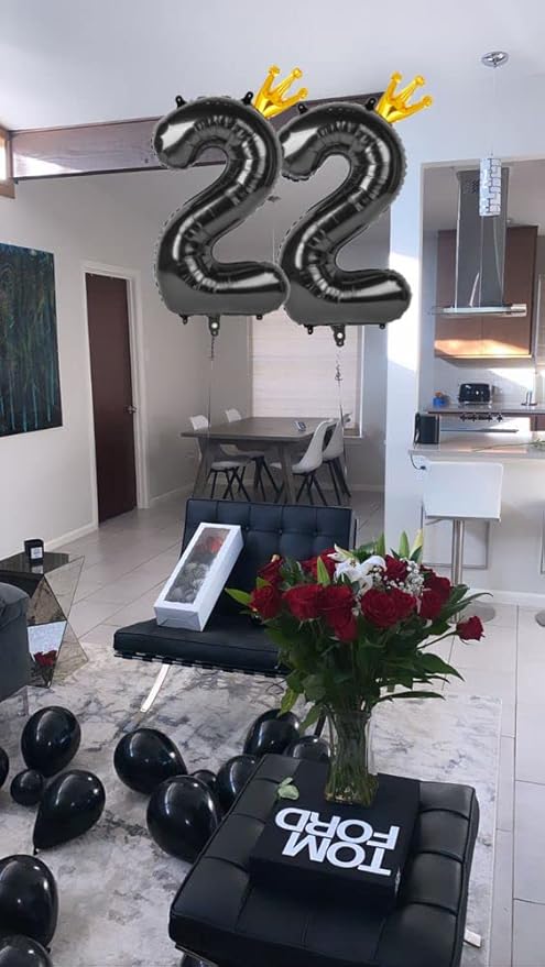 Black 6 Balloon, 40 Inch Number Balloon, wednesday Party Decorations, Black Party Supplies 6th Balloons for Birthday, 6 Birthday Balloon, Number 6 Balloon.