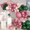 Dusty Rose Balloon Arch Kit, 142 Pcs Retro Pink Nude Dark Green Latex Balloons Different Sizes 18 12 10 5 Inch for Birthday, Baby Shower, Wedding