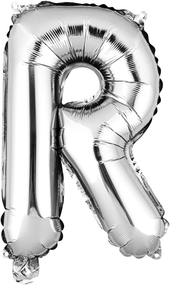 Restaurantware-Balloonify 16 Inch Letter Balloon, 1 Alphabet Party Balloon - Letter R, Self-Sealing, Silver Foil Mylar Finish, Hanging Loop, Decoration For Birthday, Wedding, Or Graduation