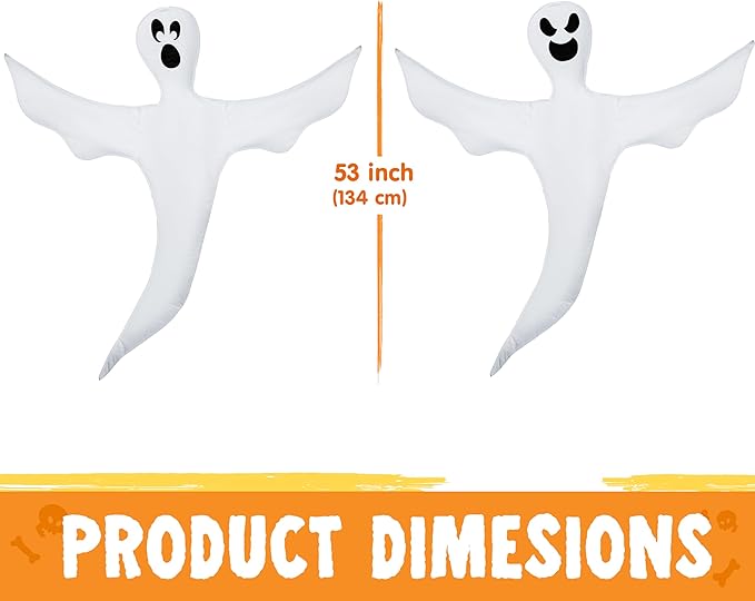 JOYIN Halloween 2 Pcs Tree Wrap Ghost Decoration Outdoor, 53” Bendable Flying Ghost for Trees Yard Lawn Garden Prop, Party Supplies, Haunted House Indoor Decor