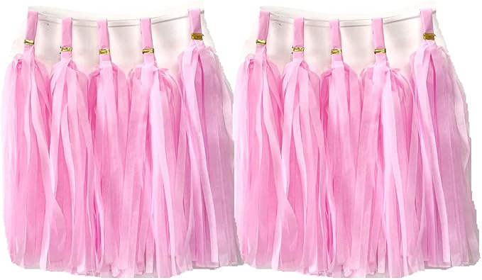 Tissue Paper Tassels Garland Banner Table Decor Party Banner Wedding Birthday Baby Shower Nursery Party Decorations Supplies (20, Pink)
