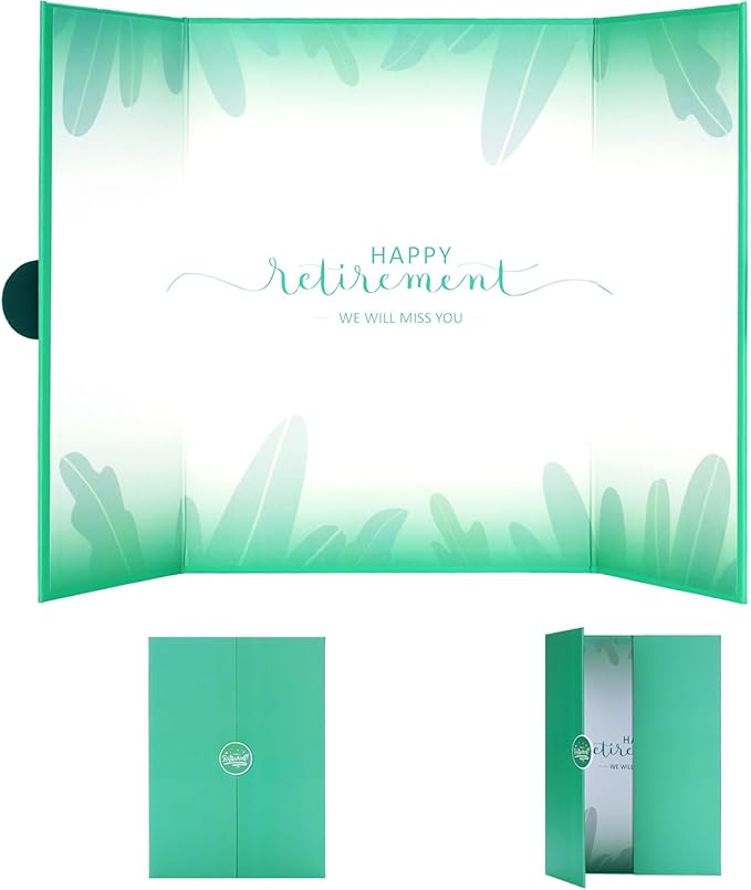 2 Pack Green Retirement Party Decorations - Retirement Signing Board Guest Book Alternative | Officially Retired Gift for Men & Women | Farewell Party Supplies