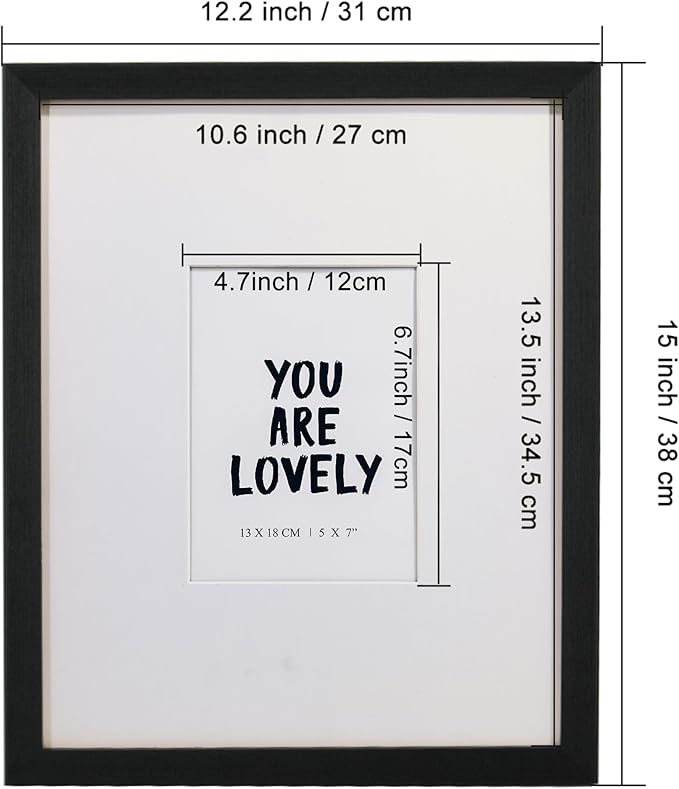 GraduatePro 11x14 Graduation Signature Board Picture Frame with 5x7 Mat for Wedding Birthday Guest Book Signing, Black with Off White Mat
