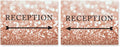 Andaz Press Wedding Party Directional Signs, Glitzy Rose Gold Glitter, 8.5x11-inch, Double-Sided, Reception with Big Arrow, 1-Pack, Bokeh Colored Party Supplies