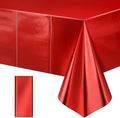 1 pcs Red Tablecloth Plastic -Stunning Metallic Matte Finish, 40" x 108" Christmas Table Cloth, Perfect for Carnival Birthday Party Decorations Casino Night Graduation Table Supplies