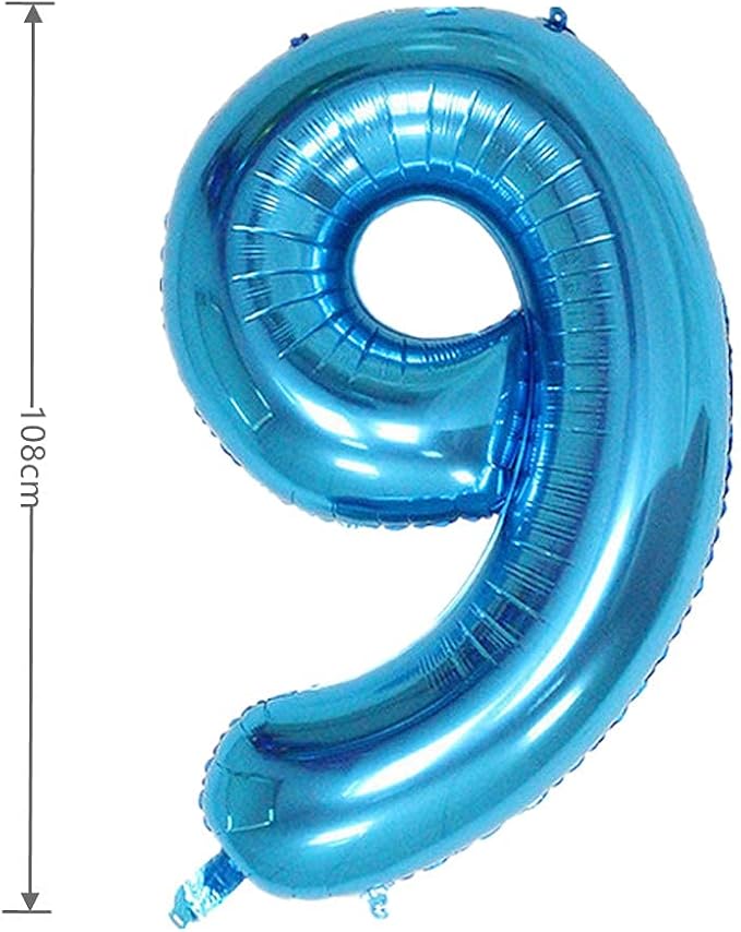 40 Inch Large Foil Helium Number Balloon Birthday Wedding Party 0-9 (Blue, 9)