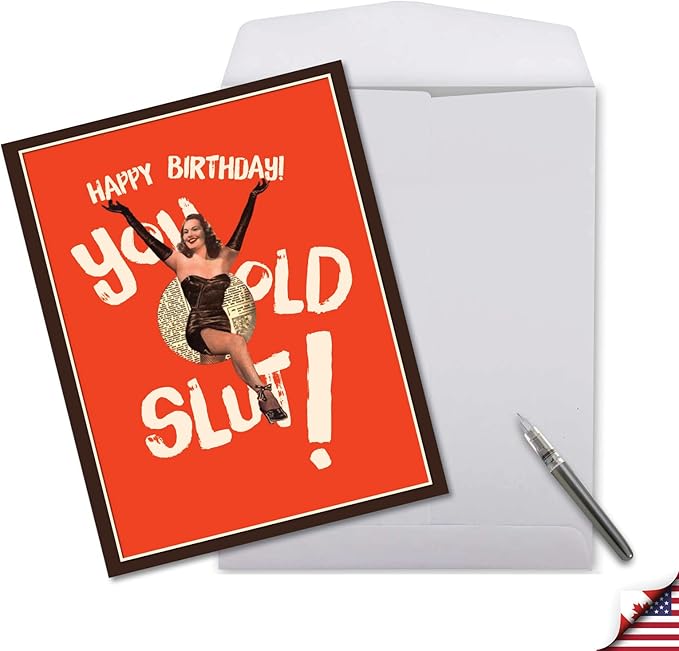 NobleWorks Jumbo Funny Birthday Greeting Card From Us 8.5 x 11 Inch with Envelope (1 Pack) Big, Jumbo Bday Old Lady J7020BDG-US