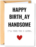 KINGNAME Funny Birthday Card for Him Husband Boyfriend, Mature Dirty Joke Humorous Pun Greeting Card, Naughty Gift for Men Handsome