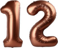 Dark Brown Number 12 Balloon 40 inch, Coffee Brown 12 Number Balloons, 12th Birthday Decorations, Chocolate 12 Year Old Girls Boys Dark Brown Party Supplies