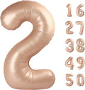 40 Inch Caramel Balloon Number 2 Balloon,Number Balloons Big Giant Jumbo Number 2 Foil Mylar Balloons for 12th Birthday Party Anniversary Events,Wedding Anniversary Party Decorations