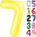 Yellow Number 7 Balloon 40 Inch, 7th Birthday Party Decorations for Children, Giant 7 Foil Balloon for Party Supplies