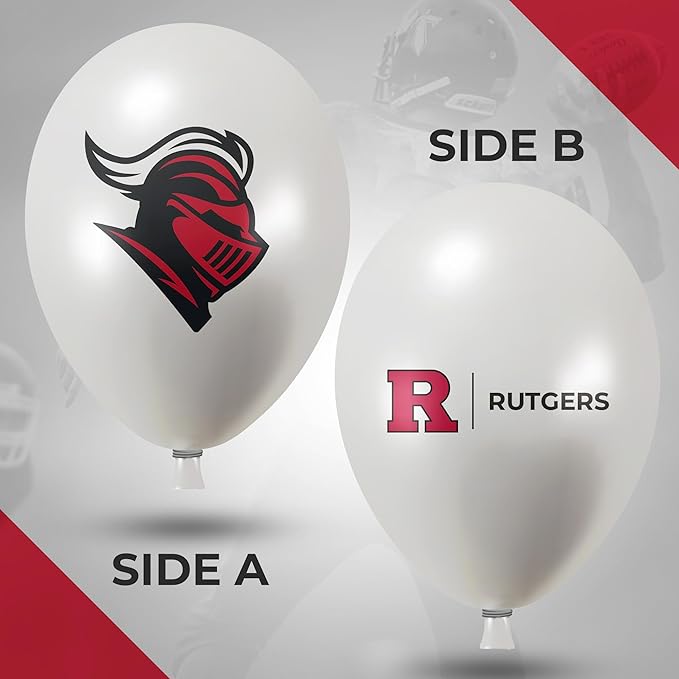 Rutgers Balloons 10 Pack 11" Official Licensed Logos, Helium Quality Latex Balloons, Perfect for College Football Team Celebration, Decorated Front and Back by Westrick