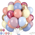 Pastel Balloons, Spring Balloons 50pcs 12 Inch Magenta Macaron Pastel Yellow Blue Pink Blue Purple Metallic Gold for Girl Garden Birthday Rainbow Theme Party Spring Baby Shower Wedding Decorations