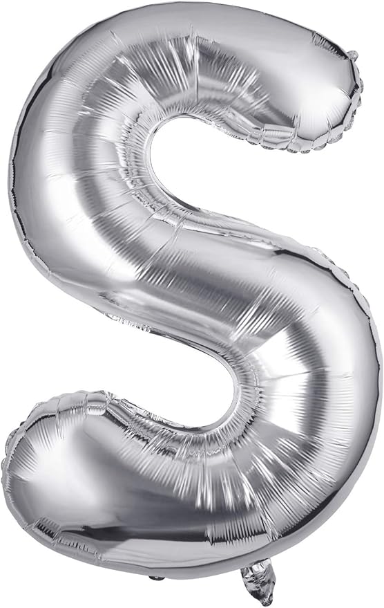 Letter Balloons 40 Inch, Single Silver Letter S Balloons Aluminum Hanging Foil Film Balloon for Baby Shower, Wedding Anniversary, Graduation, Birthday Party Decoration