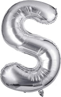Letter Balloons 40 Inch, Single Silver Letter S Balloons Aluminum Hanging Foil Film Balloon for Baby Shower, Wedding Anniversary, Graduation, Birthday Party Decoration