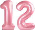 40 Inch Pearlescent Pink Number 12 Balloon Number 12 Balloon 40 Inch,12th Birthday Party Decorations for Boy or Girl Huge Mylar Anniversary Party Supplies