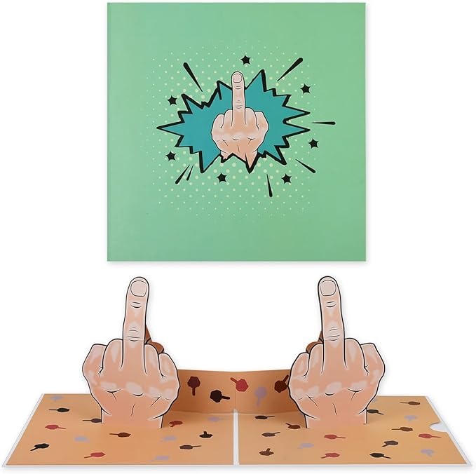 DS. DISTINCTIVE STYLE Middle Finger Birthday Card Pop Up Gag Funny Middle Finger Gifts Annoying Pranks for Adults