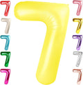 40 Inch Number 7 Balloon, Yellow Seven Birthday Decor, 7 17 27 70 Year Old Balloon Number for Engagement, Wedding, Graduations