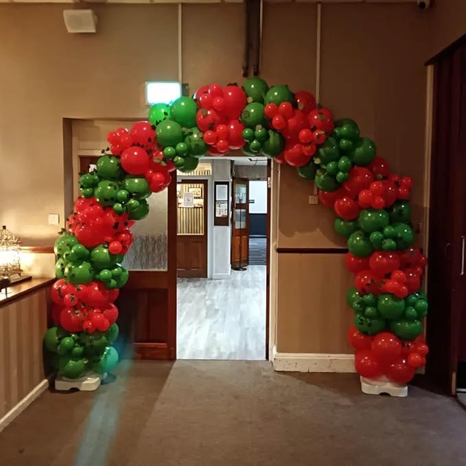Red and Green Balloons, 80Pcs 12inch Christmas Red Green Latex Balloons Confetti Balloons with 1 Ribbon for Christmas Birthday Baby Shower Wedding Graduation Party Decorations