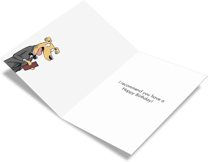 NobleWorks - 1 Humor Birthday Card with Envelope - Funny Cartoons for Birthday Greetings, Celebration Notecard - Waiter Recommendations C6954BDG