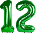 Number 12 Balloons, Balloons for Woman Man 12th Dark Green Birthday Party Decoration, 40 Inch Foil Number Ballon for 12, 21 Anniversary, Bridal Shower, Graduation, Valentine's Day, Easter
