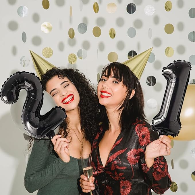 10 pcs 16inch Number Black Mylar Balloons, 0~9 Black Foil Balloons for Birthday Wedding Party Decorations Number Balloons