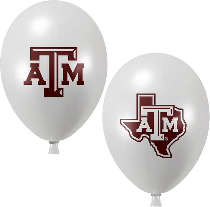 Texas A&M Aggies Balloons 10 Pack 11" Official Licensed Logos, Helium Quality Latex Balloons, Perfect for College Football Team Celebration, Decorated Front and Back by Westrick