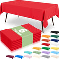 misaya 6 Packs Christmas Disposable Plastic Table Cloth, 54 x 108 Inch Waterproof Rectangle Tablecloth, Leakproof & Sturdy Decorative Table Covers for Easter, Picnic, Party and Outdoor, Red