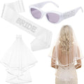 JATEBI 3PCS Bride Sash Veil Sunglasses Set for Bridal Shower Wedding Engagement Bachelorette Party Favors