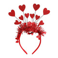 Valentines Headband with Red Heart Designs Sequin Heart Hair Accessories Romantic Valentines Headbands Shiny Red Tassel Head Bopper for Women Holiday Party Head Wear Accessories Gift 1pcs