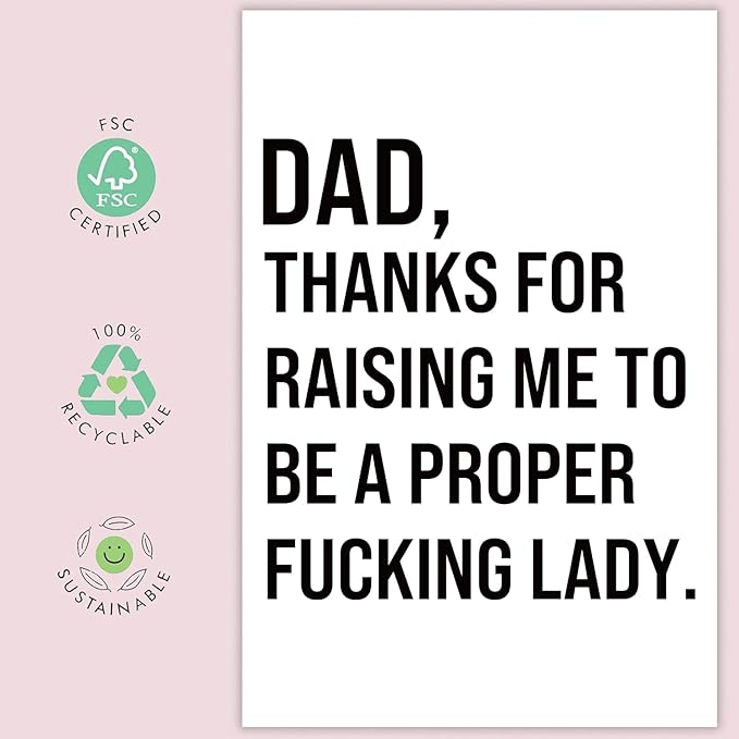 UUEFKTN Funny Dad Birthday Day Card Gift from Adult Daughter, Hilarious Birthday Cards for Daddy Stepdad Grandpa, Rude Fathers Day Card for Dad Father Stepfather Daddy, Humor Fathers Day Gift
