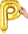 Restaurantware Balloonify 16 Inch Letter Balloon 1 Alphabet Party Balloon - Letter P Self-Sealing Gold Foil Mylar Balloon Hanging Film Decoration For Birthday Wedding Or Graduation