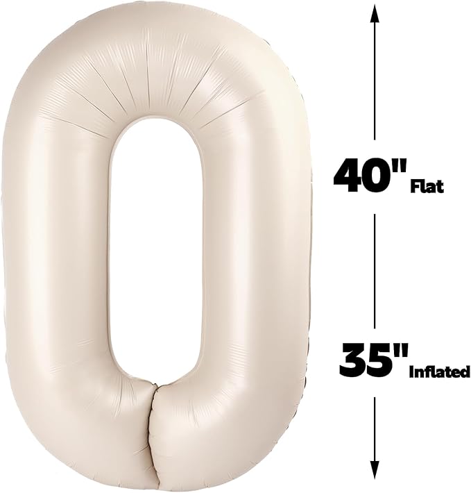 40 Inch Big Cream White Number 20 Balloon Birthday Decoration, Number 20 Helium Balloon 20 Celebration, Boy Girl Baby Anniversary Party Graduations Supplies Decorations