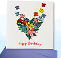 Quilling Card 3D Greeting Cards, handmade Quilling Cards birthday card, handcrafted cards for all occasions, Heart, tulip flower (Heart)