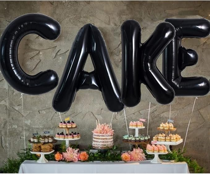 TONIFUL 40 Inch Large Black A Letter Balloon - Jumbo Helium Foil Mylar Big Alphabet for 2026 New Year Eve Graduation Wedding Baby Shower Birthday Party Anniversary Supplies Decorations