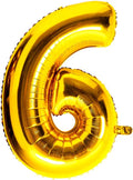 40 Inch Large Foil Helium Number Balloon Birthday Wedding Party 0-9 (Gold, 6)
