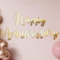 Frienda Happy Anniversary Sign Gold Mirror Acrylic Backdrop Decal Sign for Wedding Anniversary Birthday Party Decoration, Peel off The Acrylic Film