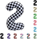 40 Inch Large Foil Helium Number Balloon Birthday Wedding Party 0-9 (Checkered, 2)