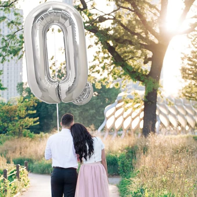 TONIFUL 40 Inch Large Silver Letter Q Balloons Helium Balloons,Foil Mylar Big Letter Balloons for 2026 New Year Eve Graduation Wedding Baby Shower Birthday Party Anniversary Supplies Decorations