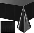 6pcs Black Foil Tablecloth 54 * 72inch Birthday Graduation Halloween Party Table Cloths Plastic Waterproof Disposable Table Cover for Halloween Neon Anniversary Party Supplies
