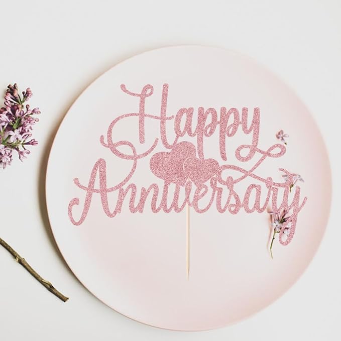 Happy Anniversary Cake Topper - Company Anniversary,Wedding Wedding Anniversary,Birthday Party Selected Decoration Supplies