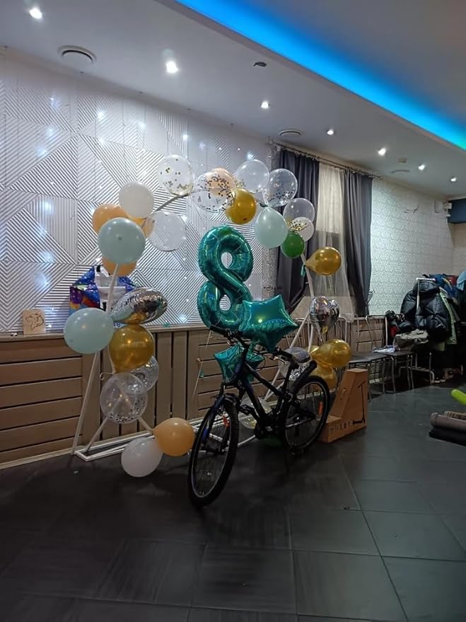 Teal Blue 8 Balloon, Number Balloons 40 Inch, 8th Birthday Decorations for Girls, Birthday Balloons, Teal Blue Party Supplies, Number 8 Balloon