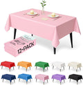 Craft And Party 12-Pack Light Pink Plastic Tablecloths – 54 x 108 Inch Disposable Table Covers for Rectangle Tables, Heavy Duty & Waterproof for Parties, Events, Banquets, Light Pink