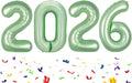 40 Inch Sage Green Balloons 2026, New Years Eve Decorations Foil Balloons 2026 Set, Green Class of 2026 Balloons Party Supplies