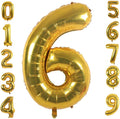 Gold Foil Balloons Number 6, 42 inch