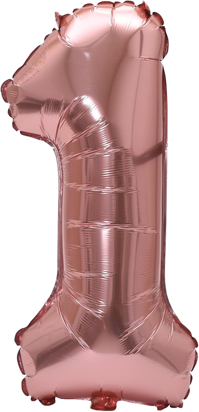 YPSelected 32 Inch Large Foil Helium Number Balloon Birthday Wedding Party 0-9 (Rose Gold, 1)
