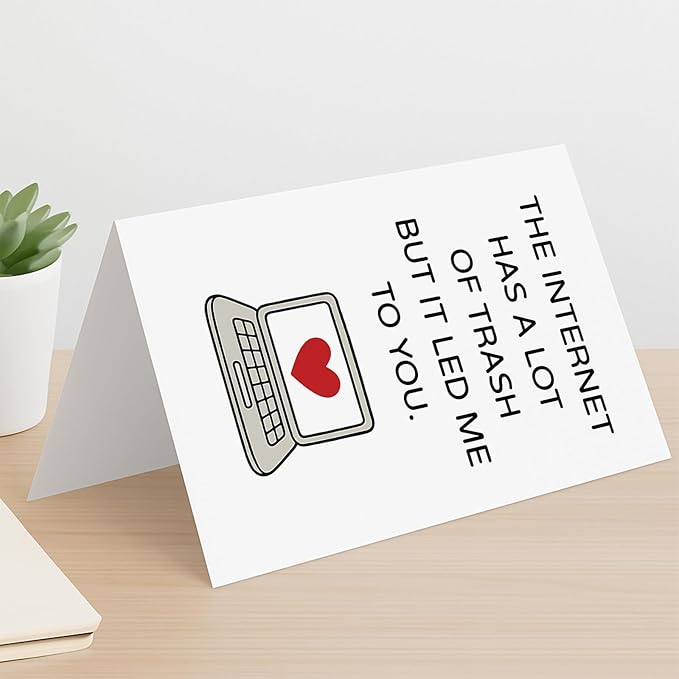 KINGNAME Cute Romantic Notification Card, Tech Love Card for Partner, Funny Phone Message Card for Boyfriend Girlfriend Husband Wife