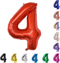 YPSelected 32 Inch Large Foil Helium Number Balloon Birthday Wedding Party 0-9 (Red, 4)